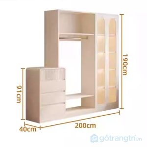 2 tủ quần áo hiện đại bo cạnh