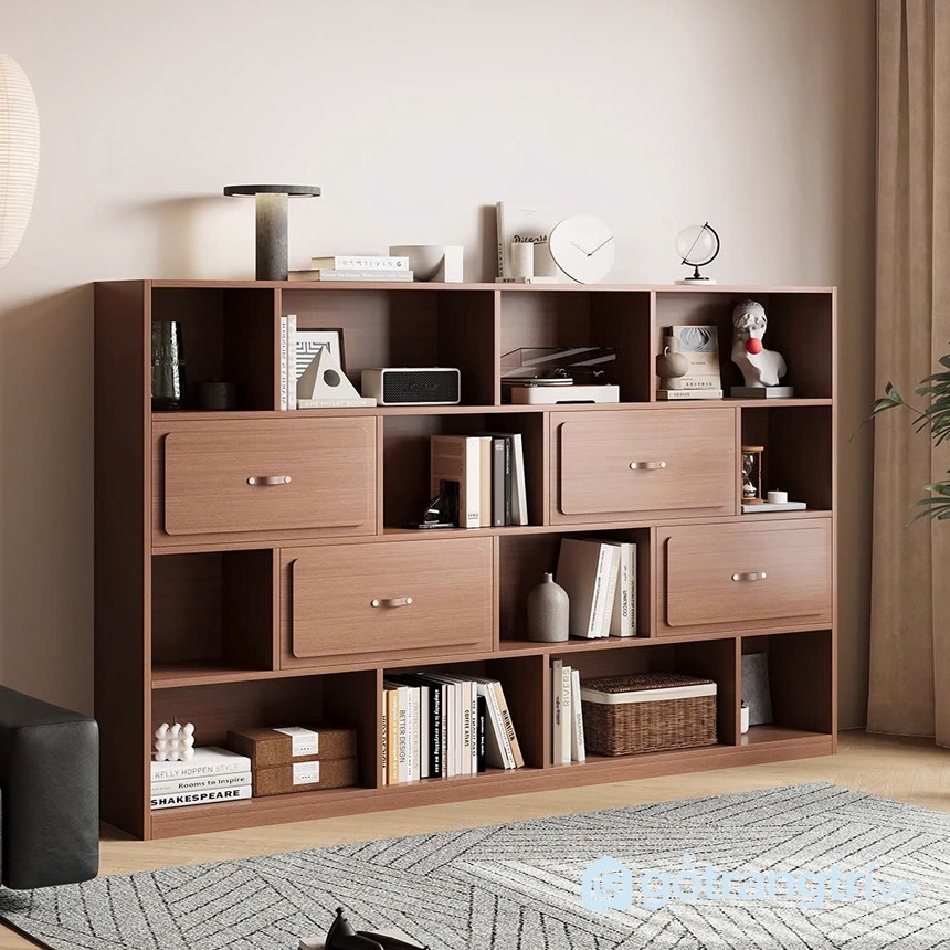 Kệ sách gỗ nhiều ngăn