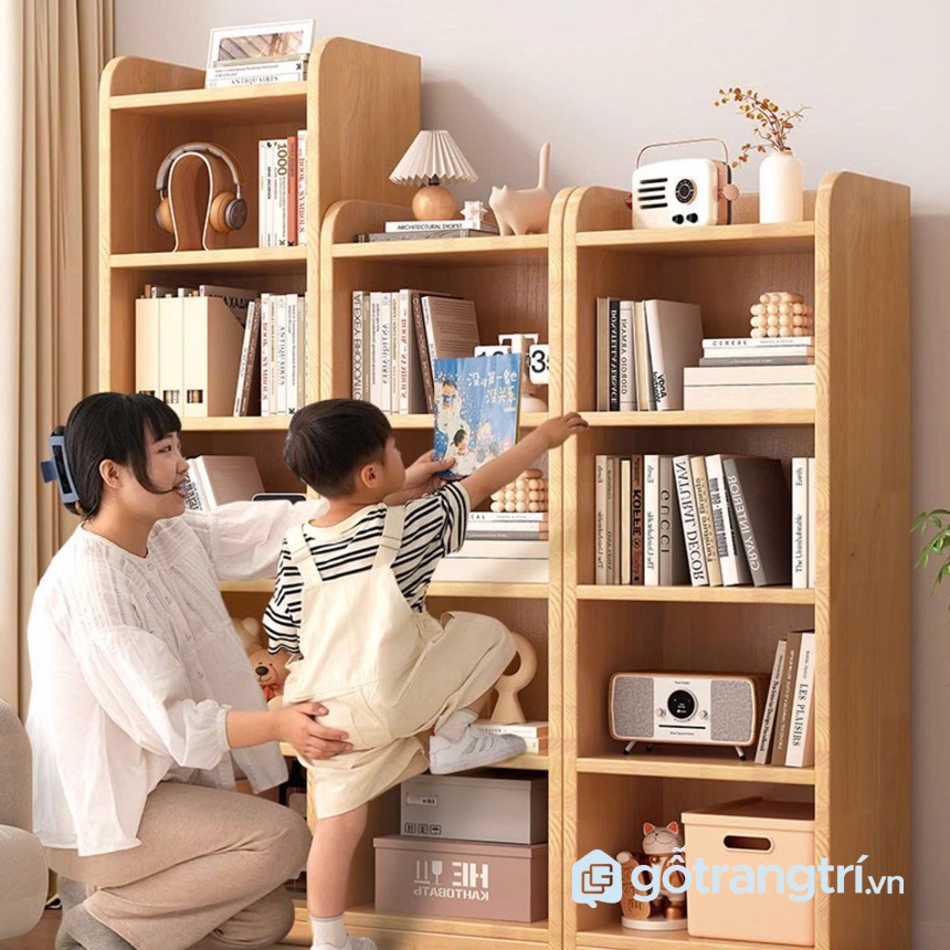 Kệ sách gỗ nhiều tầng thiết kế tối giản tiện nghi GHS-2663