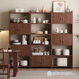 3 kệ sách kết hợp tủ