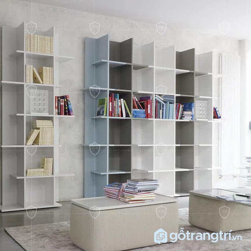 Kệ sách vách ngăn phòng khách hiện đại thiết kế độc đáo GHS-2638