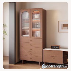 3 tủ sách gỗ kết hợp ngăn kéo