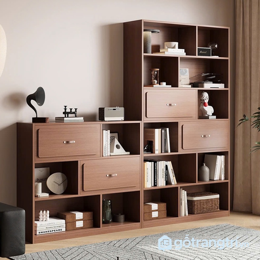 Kệ sách gỗ nhiều ngăn
