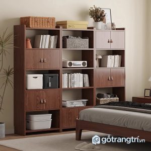 4 kệ sách kết hợp tủ