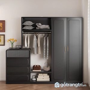 4 tủ quần áo gỗ màu đen hiện đại