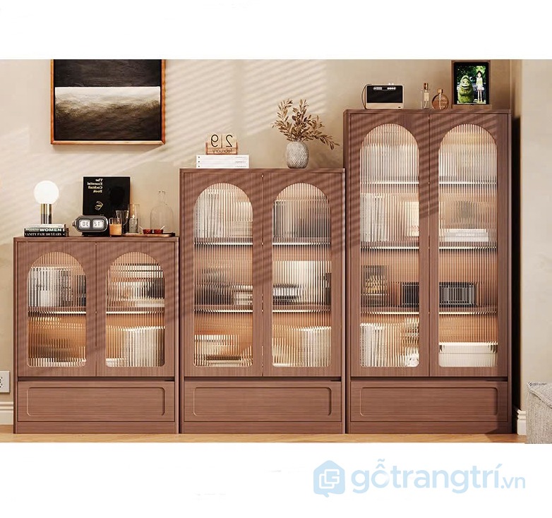 Tủ trưng bày sách bằng gỗ
