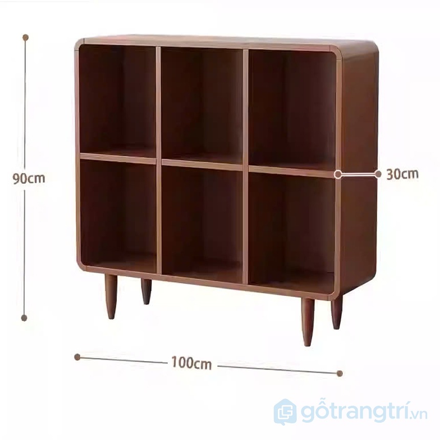 Kệ sách gỗ bo cong đẹp tinh tế và đa năng GHS-2650