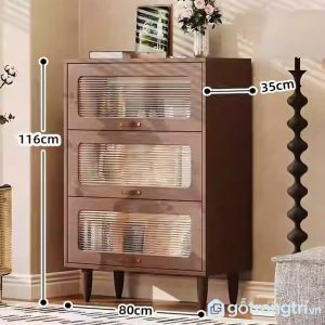 5 tủ sách cửa kính gỗ