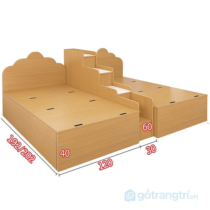 Giường đôi cho bé thiết kế tiện lợi GHS-9668