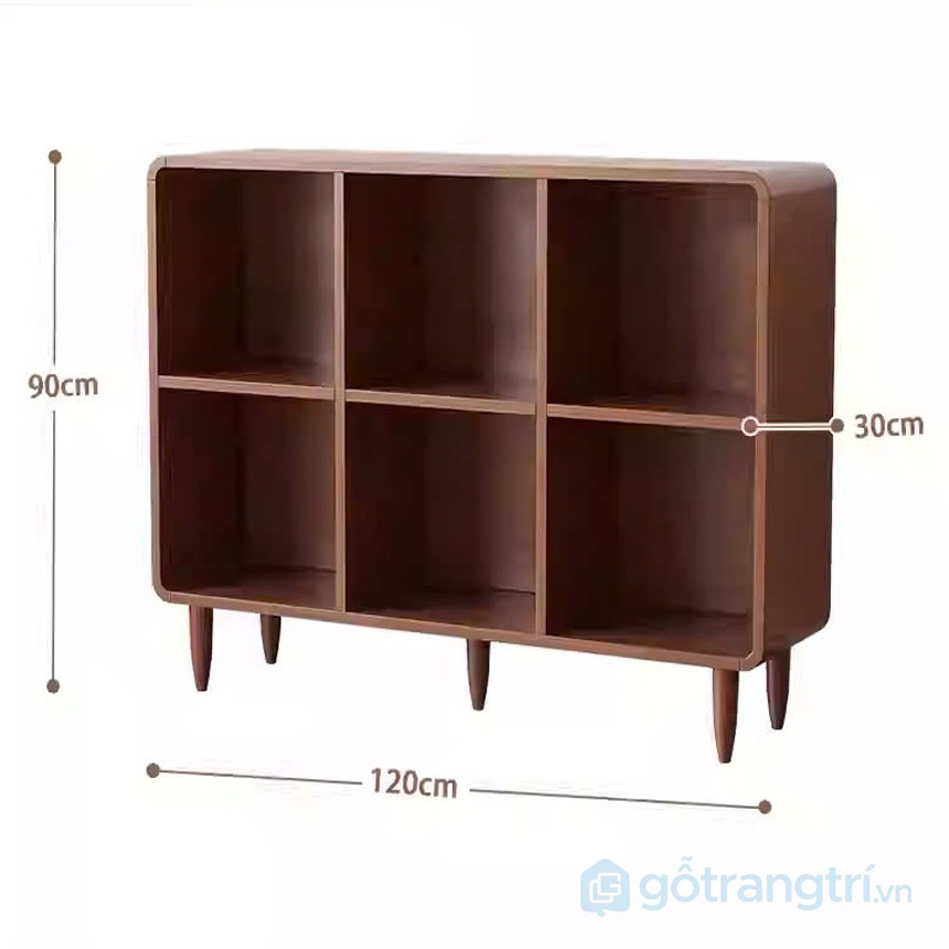 Kệ sách gỗ bo cong đẹp tinh tế và đa năng GHS-2650