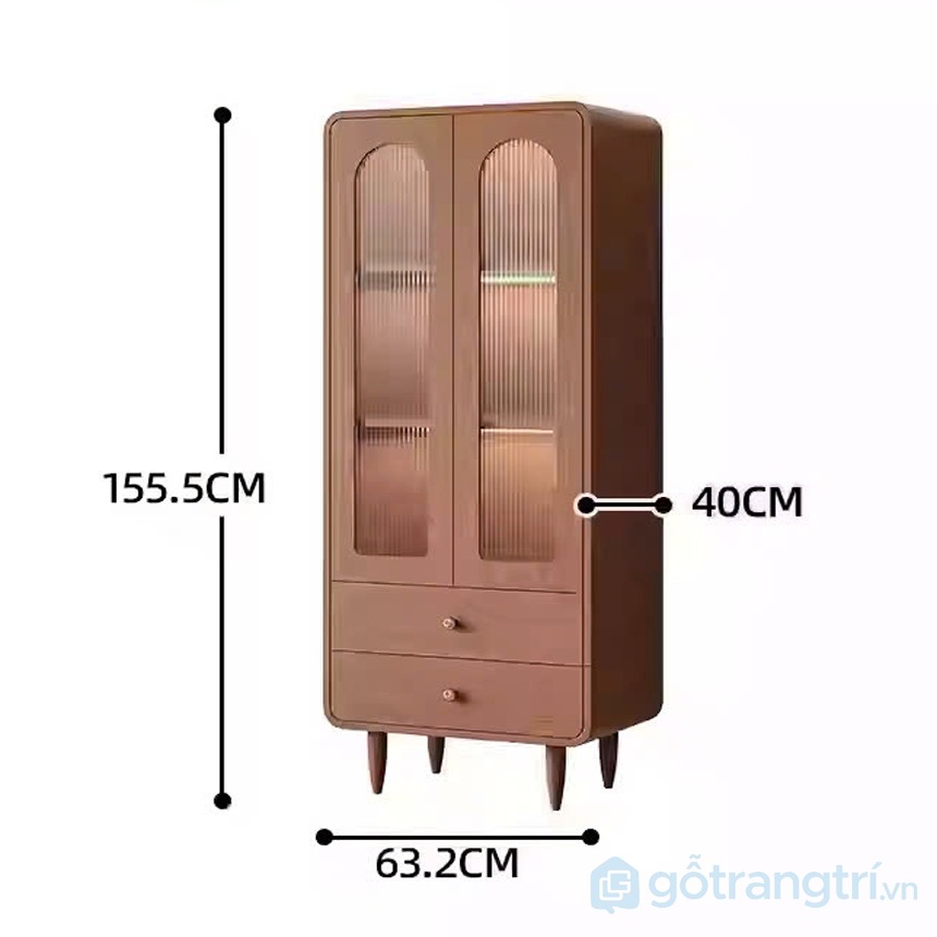 Tủ sách gỗ kết hợp ngăn kéo tiện dụng, tinh tế GHS-2649