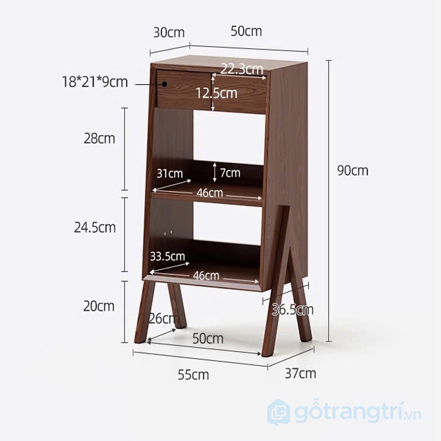 Kệ để sách góc tường nhỏ gọn, tinh tế GHS-2661