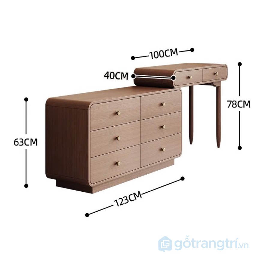 Bàn trang điểm kết hợp tủ ngăn kéo