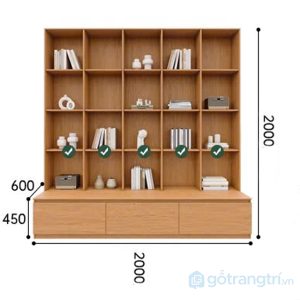 7 kệ gỗ để sách và đồ decor