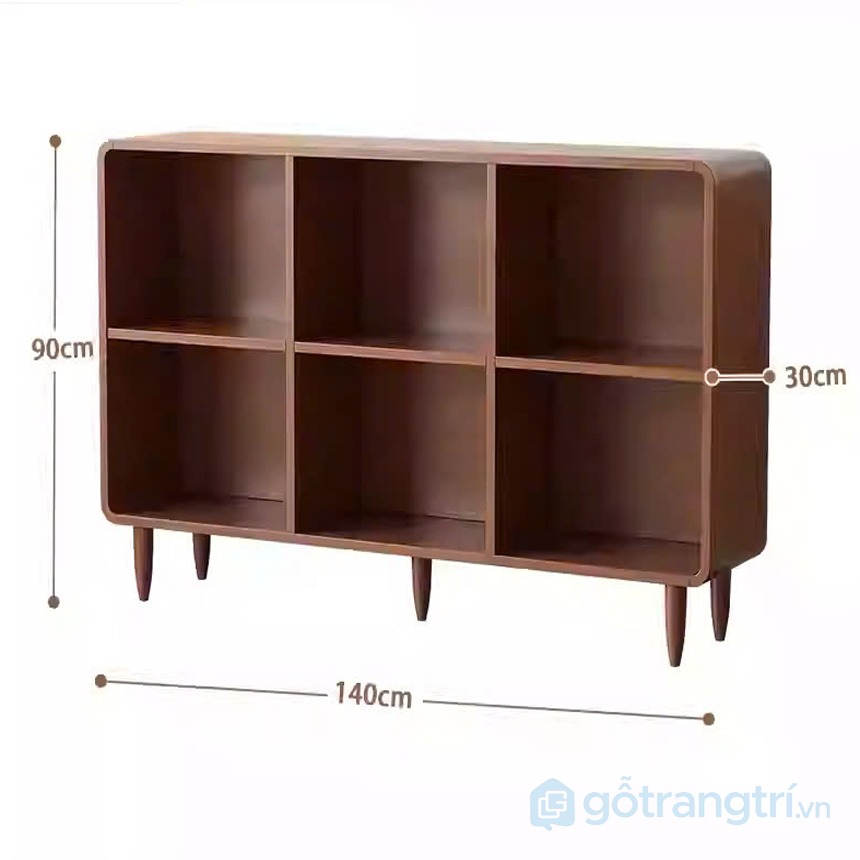 Kệ sách gỗ bo cong đẹp tinh tế và đa năng GHS-2650