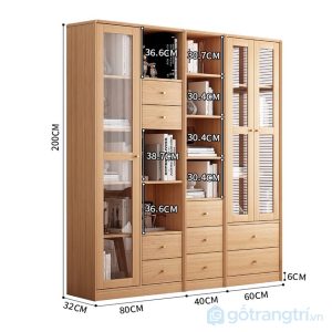 7 tủ sách phòng làm việc tối giản