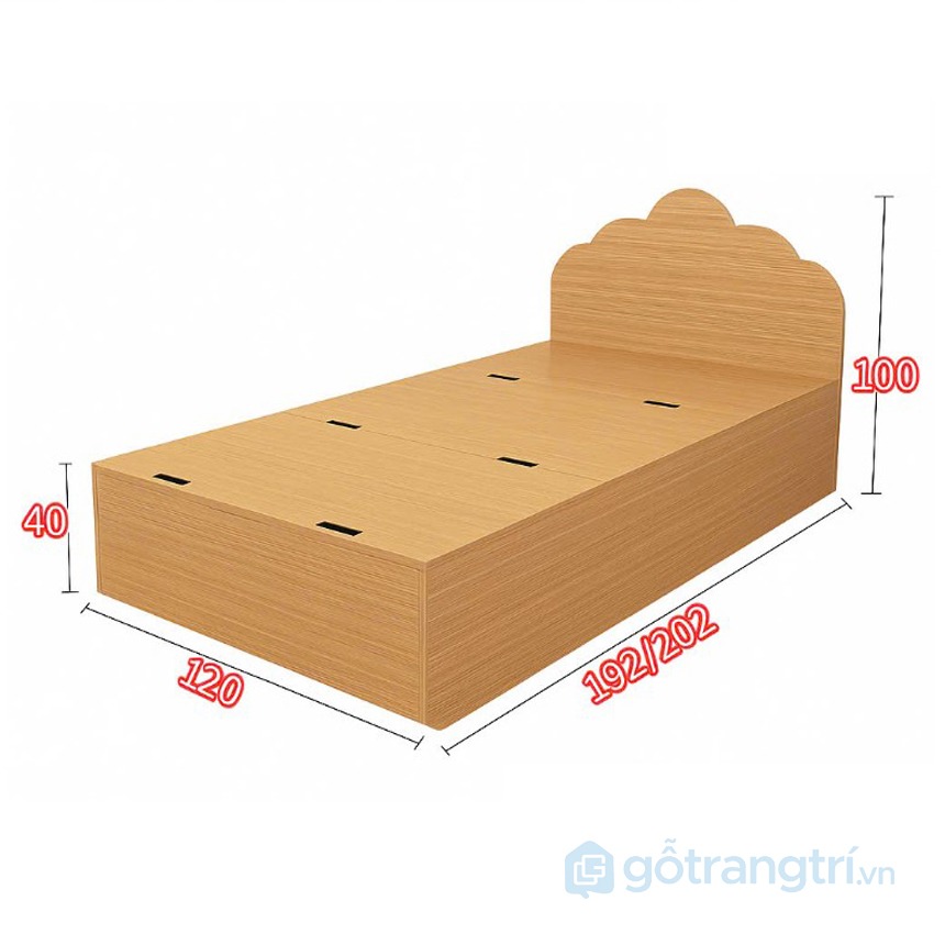 Giường đôi cho bé thiết kế tiện lợi GHS-9668