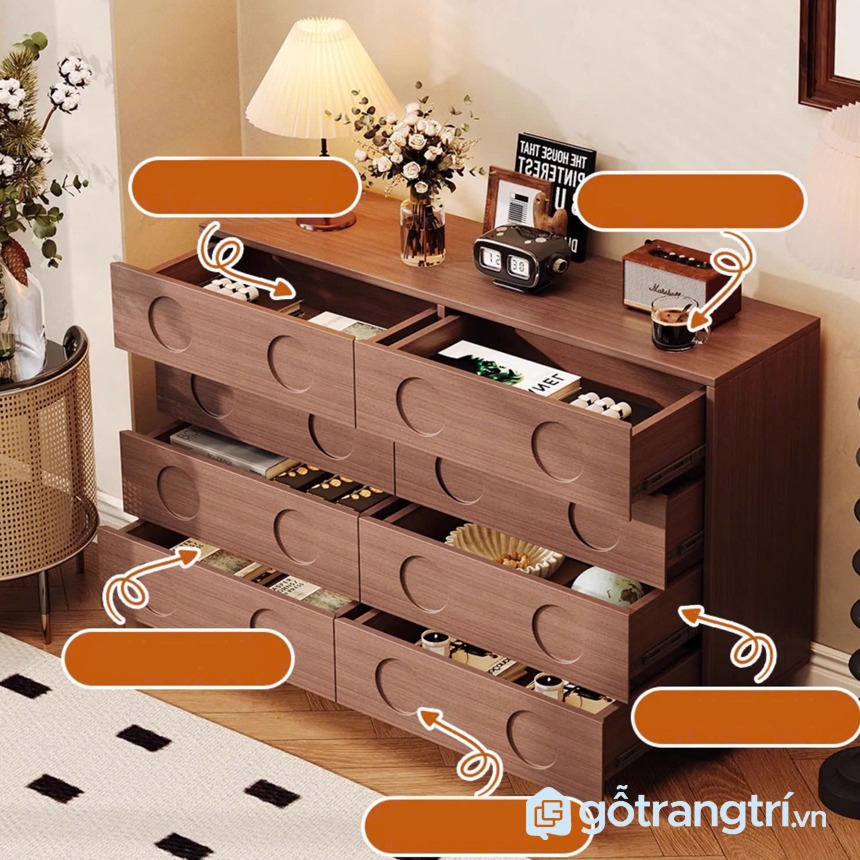 Tủ gỗ phong cách retro