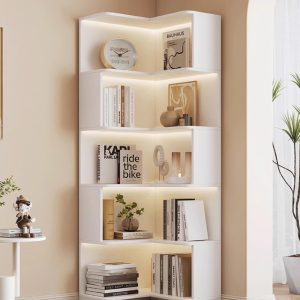 Kệ sách góc tường hiện đại