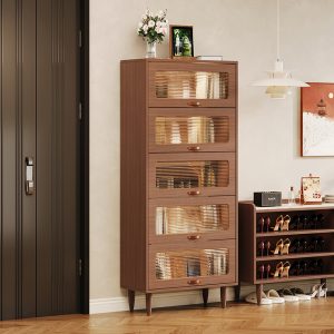 Tủ sách cửa kính gỗ