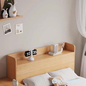1 giường đôi gỗ liền vách ngăn