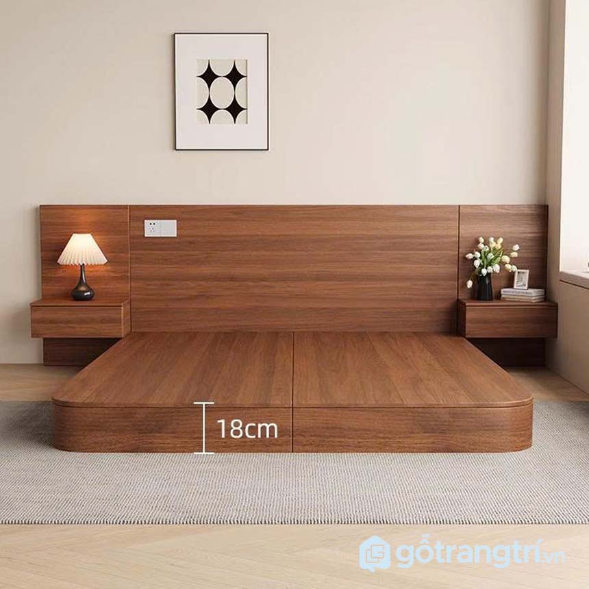 Giường ngủ bệt có tab đầu giường