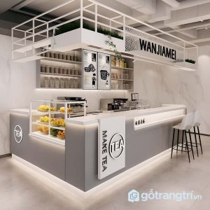 1 quầy order trà sữa đẹp