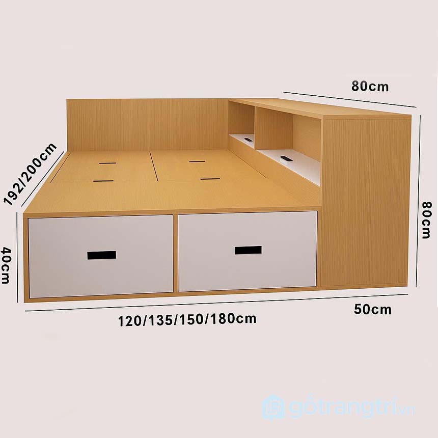 Giường tầng đôi không tầng trên thông minh GHS-9365