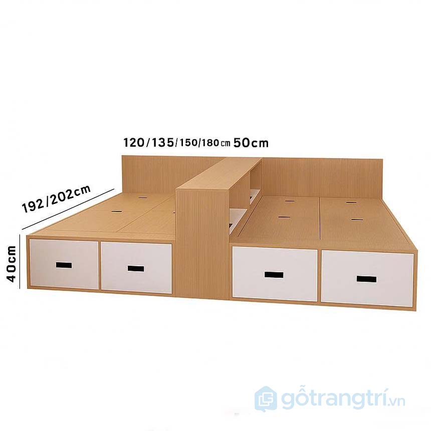 Giường tầng đôi không tầng trên thông minh GHS-9365