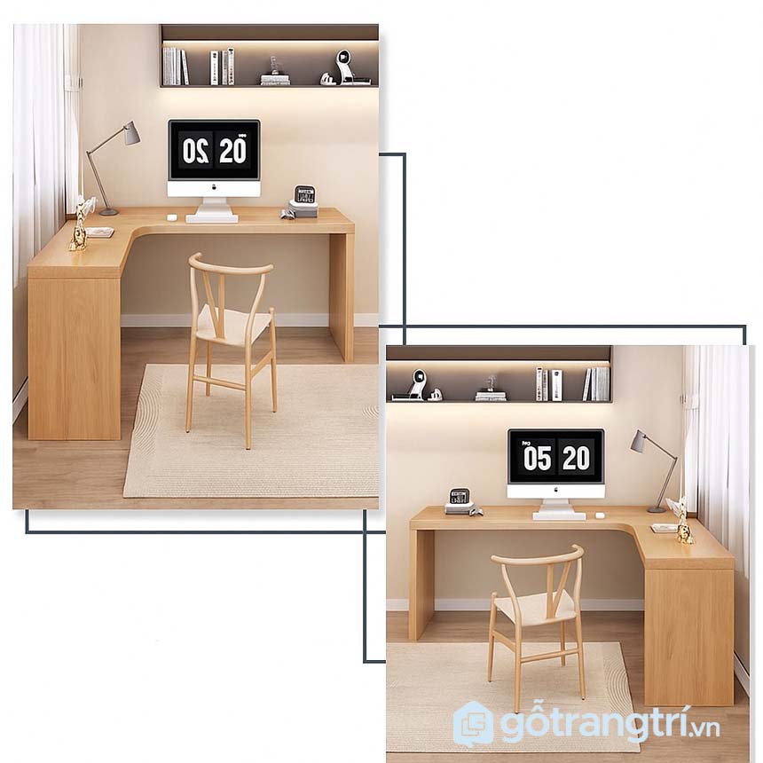 Bàn góc chữ L 2 chỗ ngồi GHS-42006