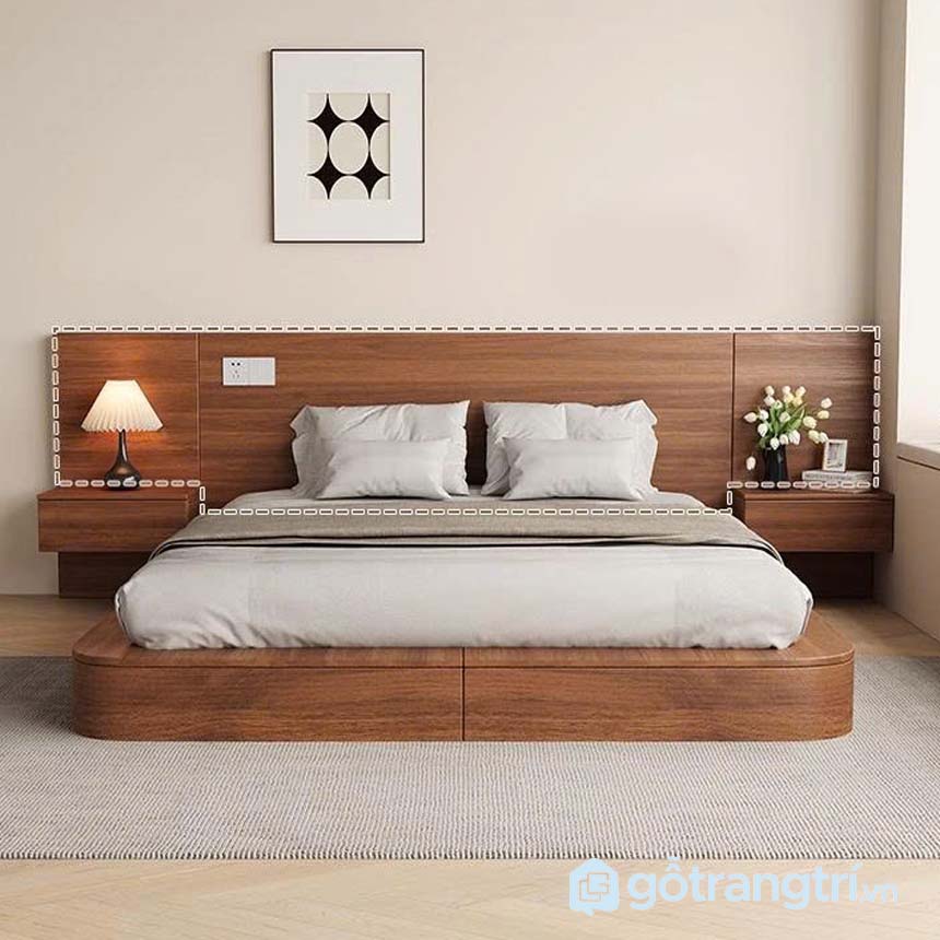 Giường ngủ bệt có tab đầu giường