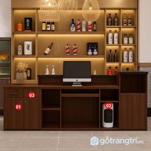 2 quầy lễ tân gỗ sáng màu