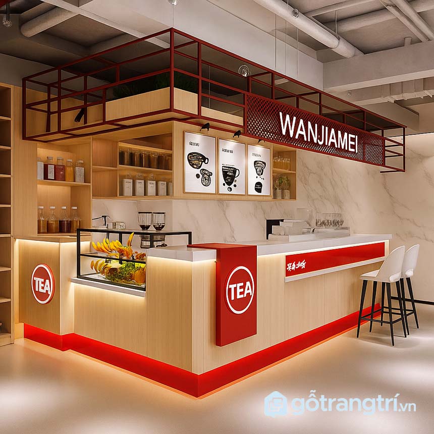 Quầy order trà sữa đẹp