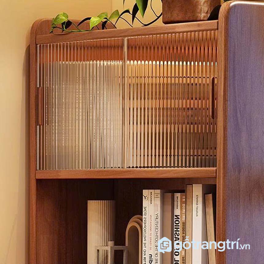 Bàn làm việc gỗ tự nhiên liền giá sách