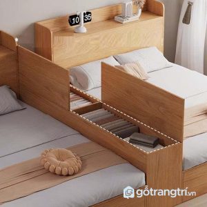4 giường đôi gỗ liền vách ngăn