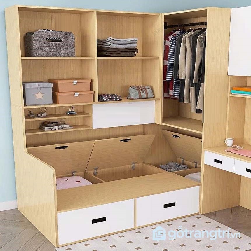 Giường ngủ kết hợp bàn học thông minh, tiết kiệm không gian GHS-9364