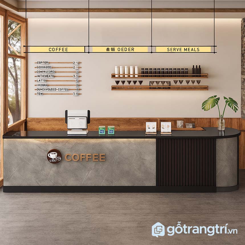 Quầy pha chế cafe hiện đại