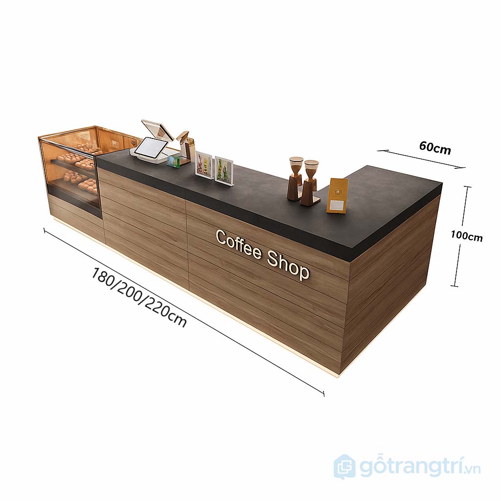 Quầy pha chế cafe nhỏ/chữ L gọn đẹp GHS-41990