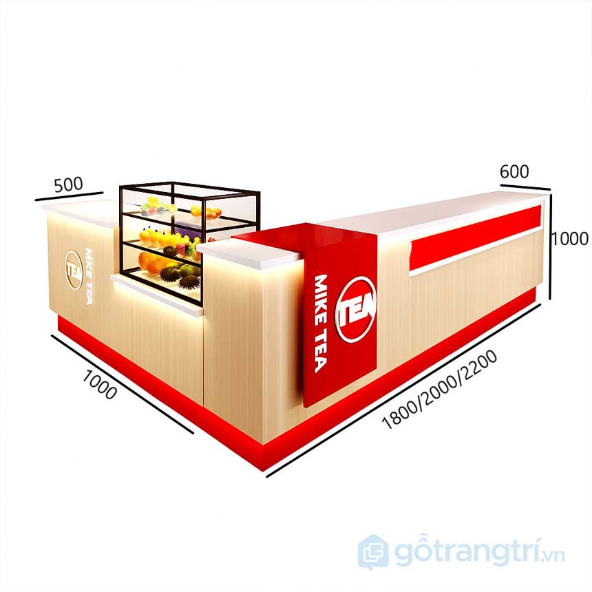 Quầy order trà sữa đẹp