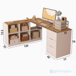6 bàn học góc chữ L tiện lợibàn học góc chữ L tiện lợi