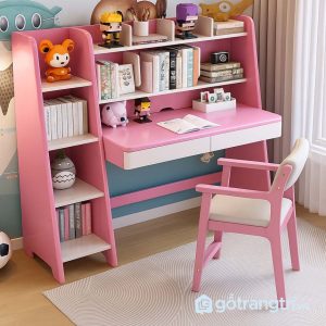 6 bàn học liền giá sách gỗ tự nhiên