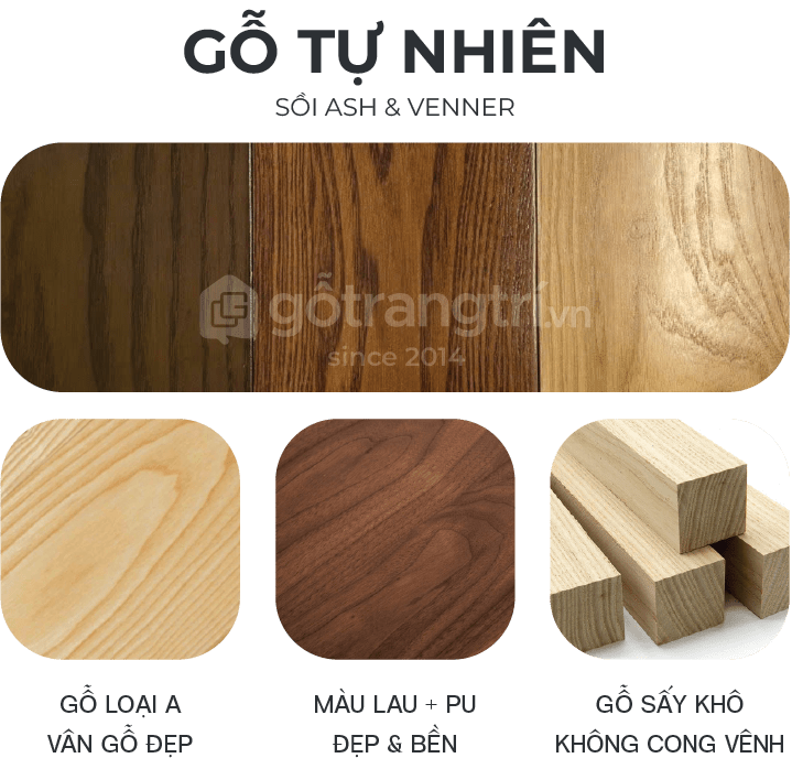 Bàn học liền giá sách gỗ tự nhiên GHS-42009