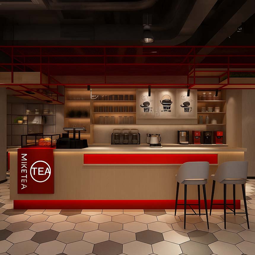 Quầy order trà sữa đẹp