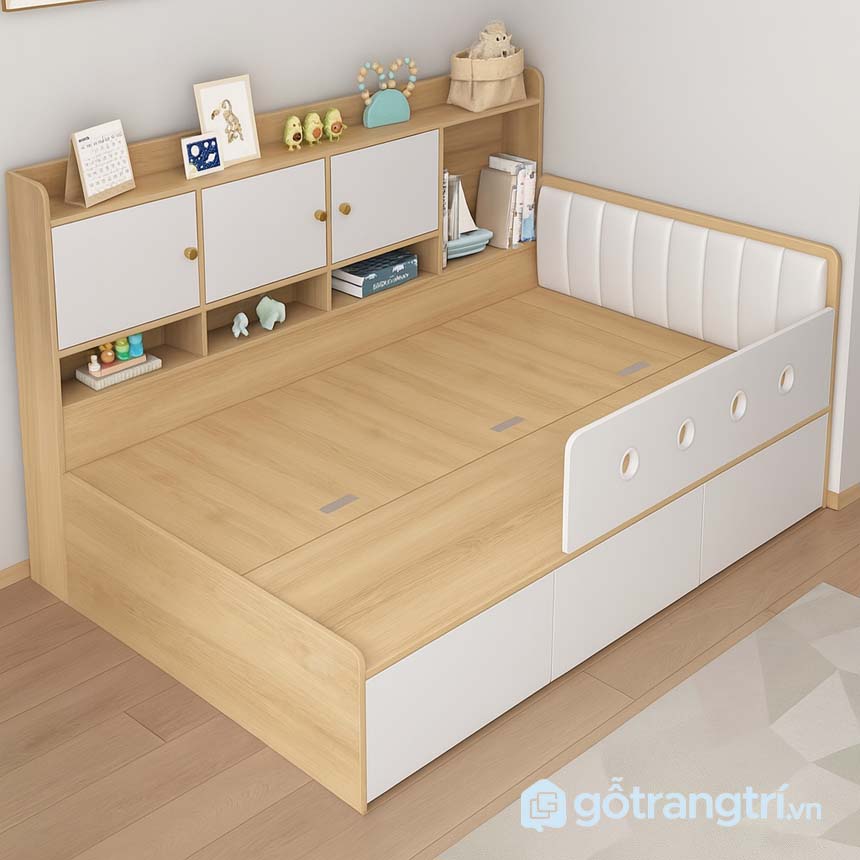 Giường kết hợp bàn học và tủ sách GHS-9373