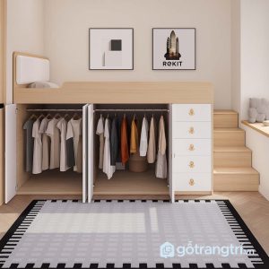1 giường kết hợp tủ quần áo