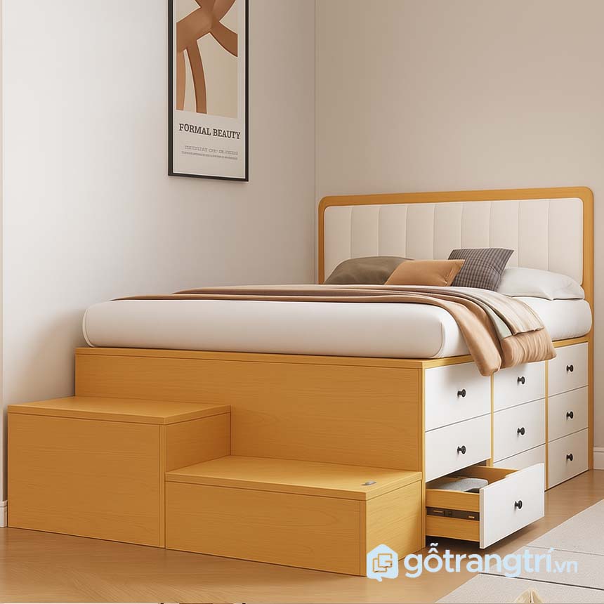 Giường ngủ nâng cao có ngăn kéo hiện đại GHS-9376