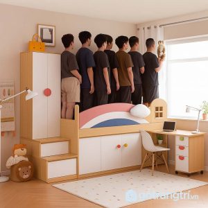 1 giường tầng thấp cho bé