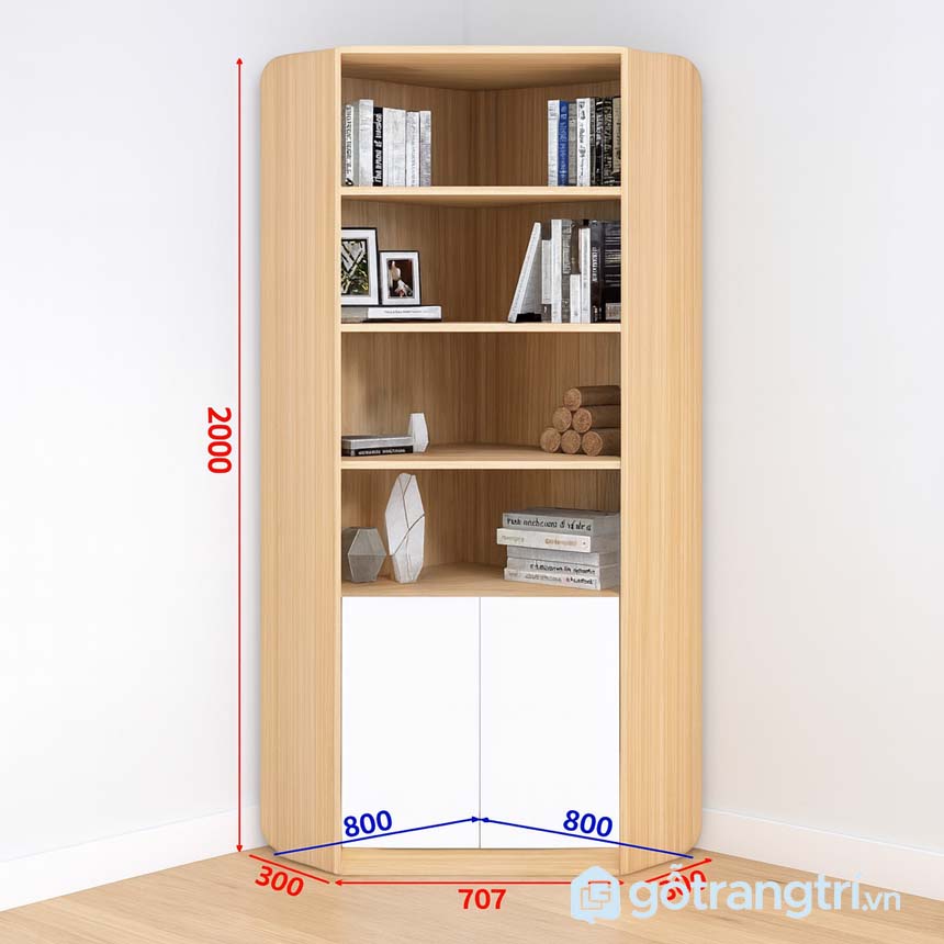 Kệ sách góc tường nhỏ gọn GHS-2669