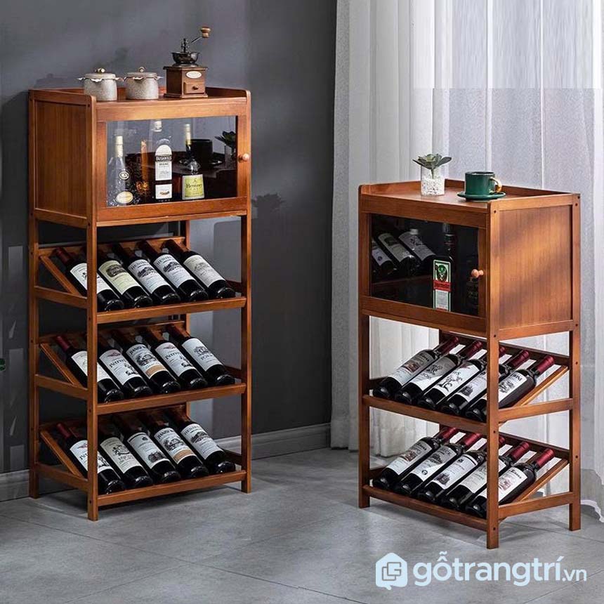 Tủ rượu gỗ có kính cao cấp, thiết kế nhỏ gọn sang trọng GHS-52612