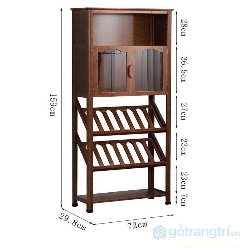 Tủ rượu gỗ đứng nhỏ gọn